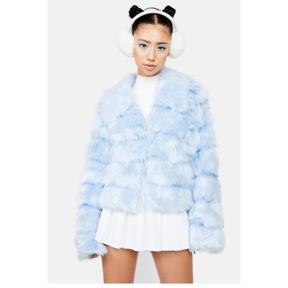 BNWT “Powder spun sugar faux fur” jacket